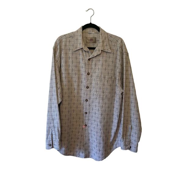 The Territory Ahead XL long sleeve button down top nautical cream green cotton - Picture 1 of 8